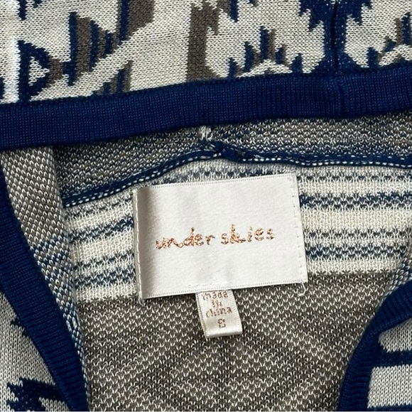 Under Skies Long Open Southwestern Hooded Cardigan w/Pockets - Picture 2 of 5